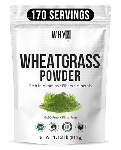 Wheatgrass Powder 100% Pure Whole-Leaf Wheatgrass Powder, Nutrient-Rich Green Wheat Grass…