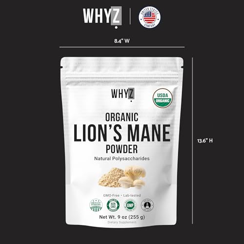 Organic Lion’s Mane Mushroom Powder Fruiting Body Superfood Freeze-Dried Unflavored…