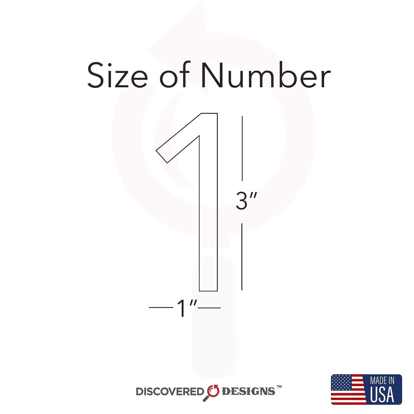 Discovered Designs Mailbox Number (White 3" Number, 1) Premium 3D Acrylic Self Stick House Numbers for Outside Modern Address Numbers for Mailbox Numbers For Outside Modern Sticker
