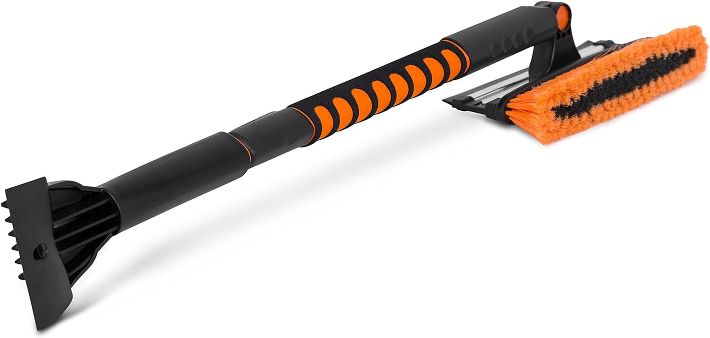 Snow MOOver 39" Extendable Snow Brush with Detachable Ice Scraper for Car | 11" Wide Squeegee & Bristle Head | Size: Car & SUV | Lightweight Aluminum Body with Ergonomic Grip | Windshield Paint Safe
