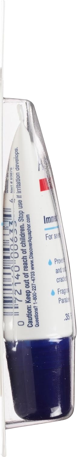 Aquaphor Lip Repair Ointment - Long-lasting Moisture to Soothe Dry Chapped Lips - .35 fl. oz. Tube