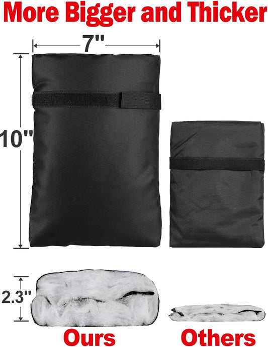 Outdoor Faucet Covers for Winter, Pro 10" H x 7" W Outside Faucet Cover Freeze Protection, Upgraded Reusable Waterproof Insulated Spigot Cover, Thickened Water Spigot Cover for Winter, 4 Pack, Black