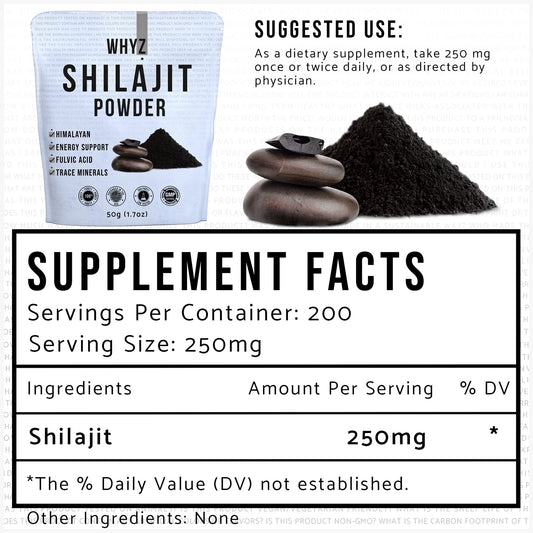 WHYZ Shilajit Powder, Shilajit Pure Himalayan Mineral with Fulvic Acid Powder, Pure…