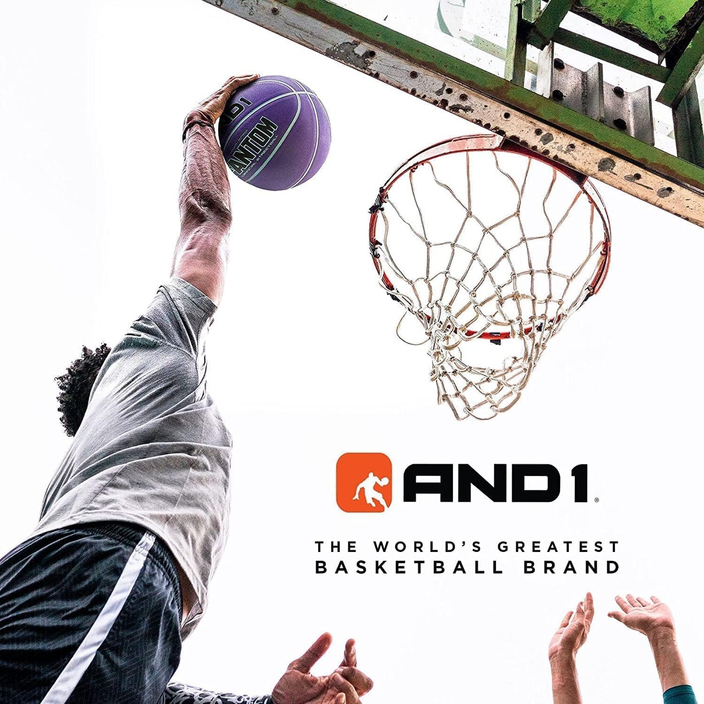 AND1 Fantom Rubber Basketball: Official Regulation Size 7 (29.5 inches) Rubber Basketball - Deep Channel Construction Streetball, Made for Indoor Outdoor Basketball Games