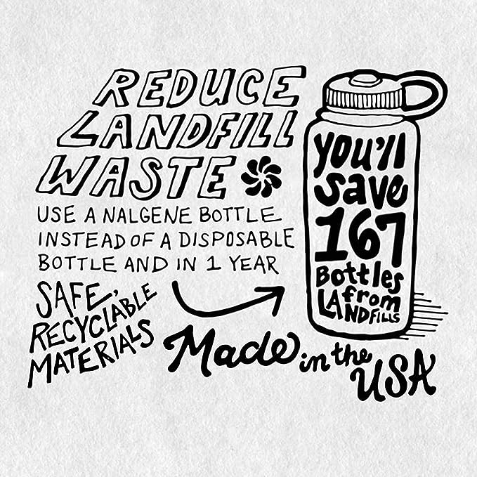 Nalgene Sustain Tritan BPA-Free Water Bottle Made with Material Derived from 50% Plastic Waste, 32 OZ, Wide Mouth
