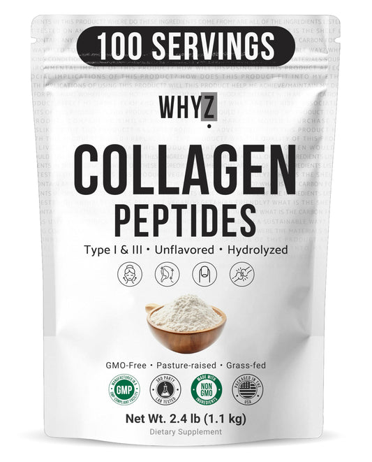 Bovine Collagen Peptides Powder Hydrolyzed Type I & III Protein, Grass-Fed Pasture-Raised…