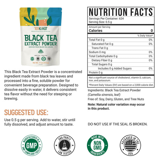 Instant Black Tea Extract Powder, Unsweetened Iced Tea Extract Powder from Real Black Tea…