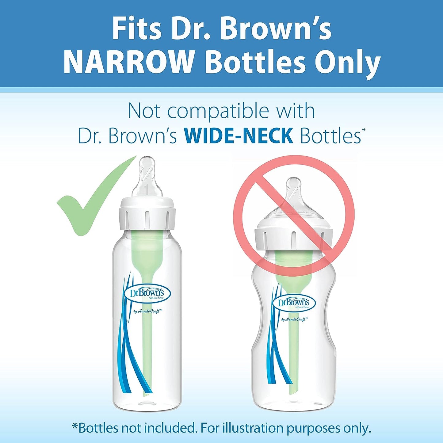 Dr. Brown’s Natural Flow Level 2 Narrow Baby Bottle Silicone Nipple, Medium Flow, 3m+, 100% Silicone Bottle Nipple, 6 Count (Pack of 1)