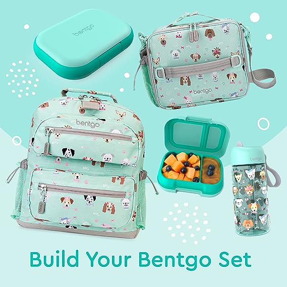 Bentgo® Kids Chill Lunch Box - Leak-Proof Bento Box with Removable Ice Pack & 4 Compartments for On-the-Go Meals - Microwave & Dishwasher Safe, Patented Design, & 2-Year Warranty (Aqua)