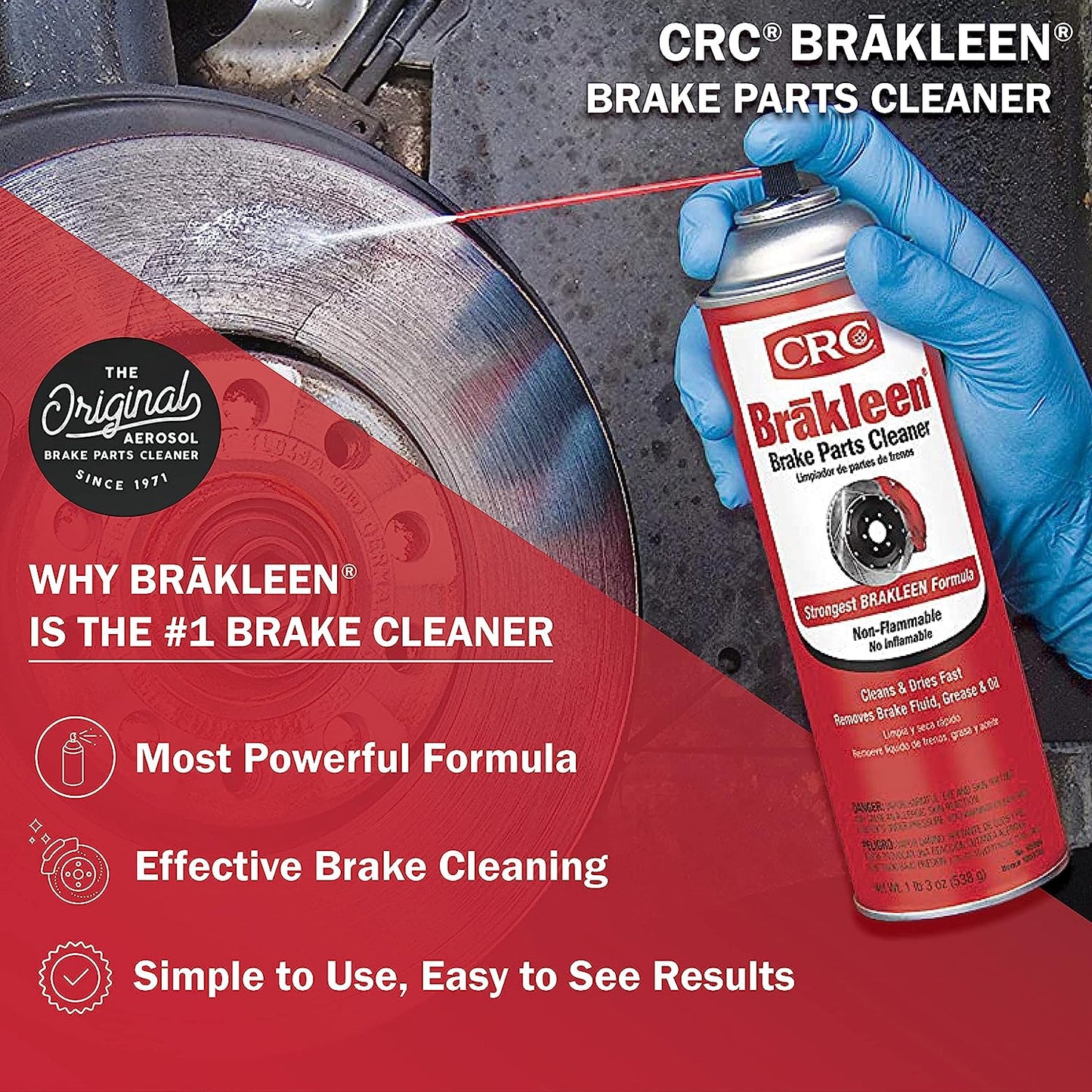 CRC BRAKLEEN Brake Parts Cleaner - Non-Flammable -1lb 3 Oz (05089)