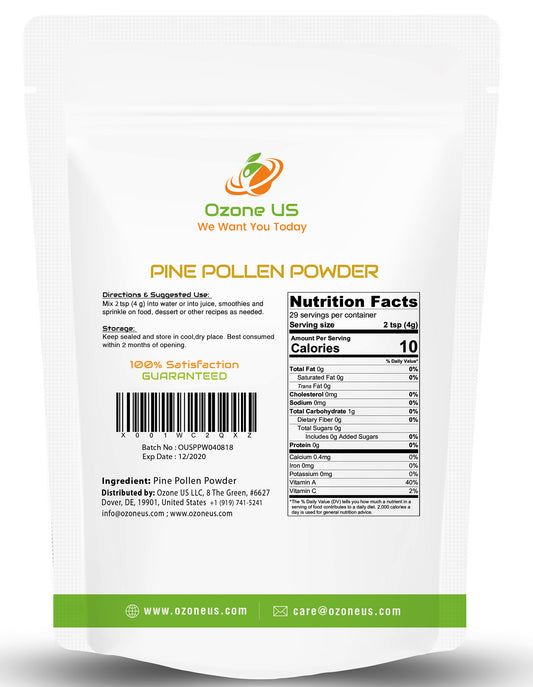 Pure Pine Pollen Powder Pine Pollen Extract Natural Pine Pollen | Higher Nutrition Improve Immunity Digestion System - 4oz