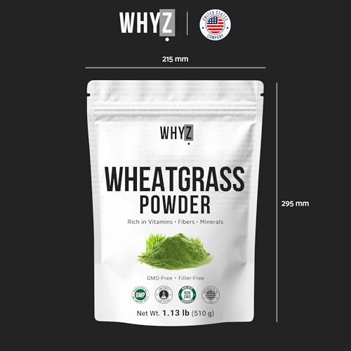 Wheatgrass Powder 100% Pure Whole-Leaf Wheatgrass Powder, Nutrient-Rich Green Wheat Grass…
