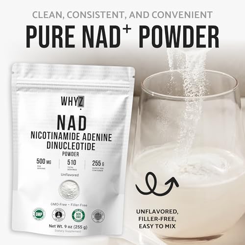 Pure NAD Powder Nicotinamide Adenine Dinucleotide Supplement Unflavored and Gluten-Free…