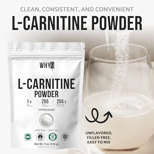 L-Carnitine Powder Unflavored Carnitine Supplement Amino Acid Powder for Nutrition and…