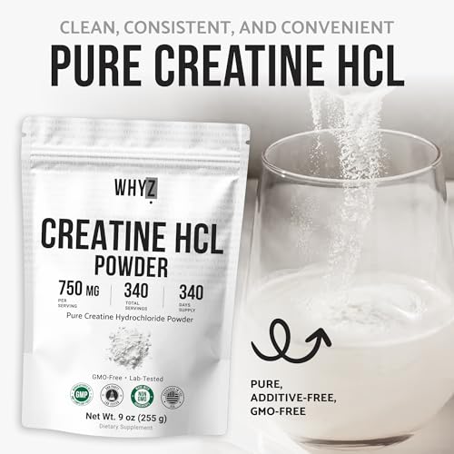 Pure Creatine HCL Powder Unflavored HCL Creatine Supplement for Men and Women Supports…
