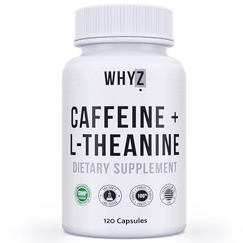 WHYZ Caffeine Pills with L-Theanine, 120 Capsules, Nootropic Stack Energy Pills, Energy…
