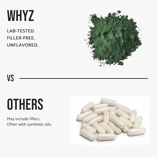 WHYZ Organic Spirulina Powder, 250g, Protein-Rich Spirulina Supplement, Organic Superfood…