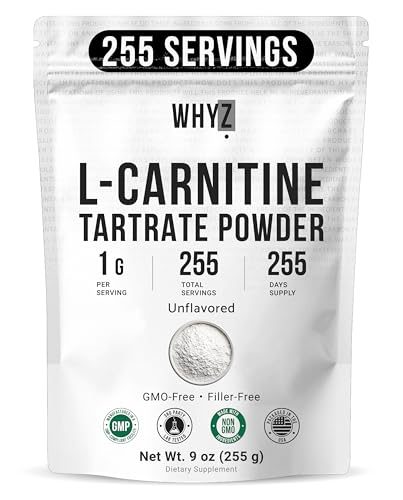 L-Carnitine Tartrate Powder Pure Unflavored Carnitine Supplement Amino Acid Powder…