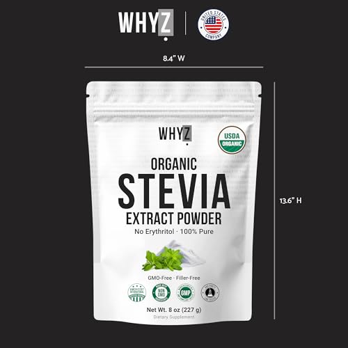 Organic Stevia Powder, 227g, Zero Calorie Pure Stevia Sweetener for Drinks, Powder for…