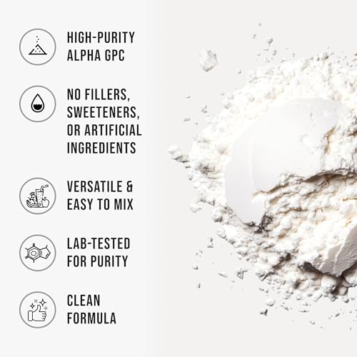 Alpha GPC Powder Alpha-Phosphorylcholine Choline Supplement Unflavored, Fine Powder for…