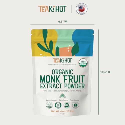 Pure Organic Monk Fruit Extract Powder, No Erythritol 4oz, 100% Monk Fruit Sweetener…