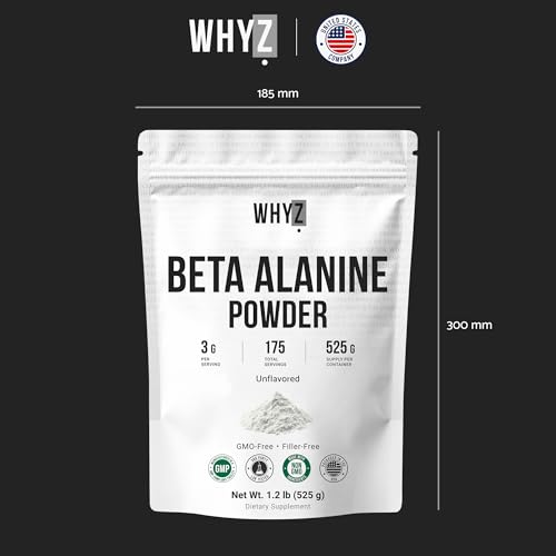 WHYZ Beta Alanine Powder Pure Beta Alanine Pre-Workout Supplement for Sustained Energy,…