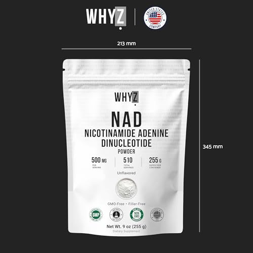 Pure NAD Powder Nicotinamide Adenine Dinucleotide Supplement Unflavored and Gluten-Free…