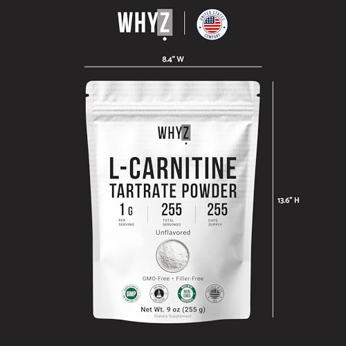 L-Carnitine Tartrate Powder Pure Unflavored Carnitine Supplement Amino Acid Powder…