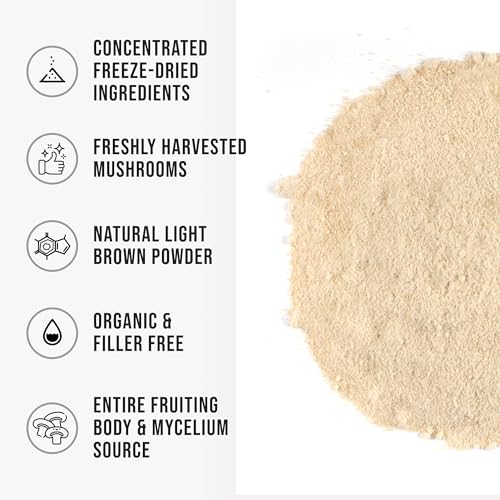Organic Lion’s Mane Mushroom Powder Fruiting Body Superfood Freeze-Dried Unflavored…