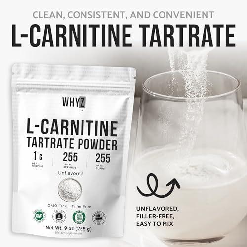 L-Carnitine Tartrate Powder Pure Unflavored Carnitine Supplement Amino Acid Powder…