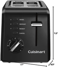 Load image into Gallery viewer, Cuisinart CPT-122BK 2-Slice Compact Plastic Toaster, Black