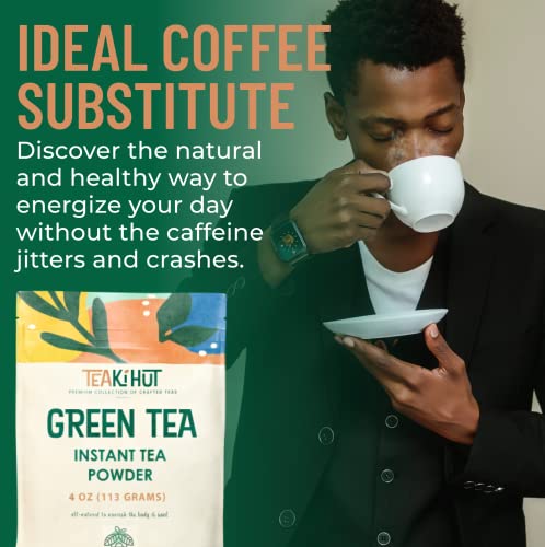 TEAki Hut Instant Green Tea Powder, Refreshing Unsweetened Drink mix, Premium Green Tea…