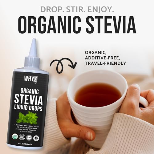Organic Stevia Liquid Drops Pure Liquid Stevia Extract, Zero Calorie Sweetener for…