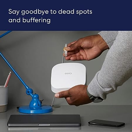 Amazon eero Pro 6 mesh Wi-Fi 6 router | Fast and reliable gigabit speeds | connect 75+ devices | Coverage up to 2,000 sq. ft. | 2020 release