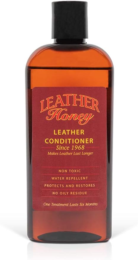 Leather Honey Leather Conditioner, the Best Leather Conditioner Since 1968, 8 Oz Bottle. For Use on Leather Apparel, Furniture, Auto Interiors, Shoes, Bags and Accessories. Non-Toxic and Made in the USA!