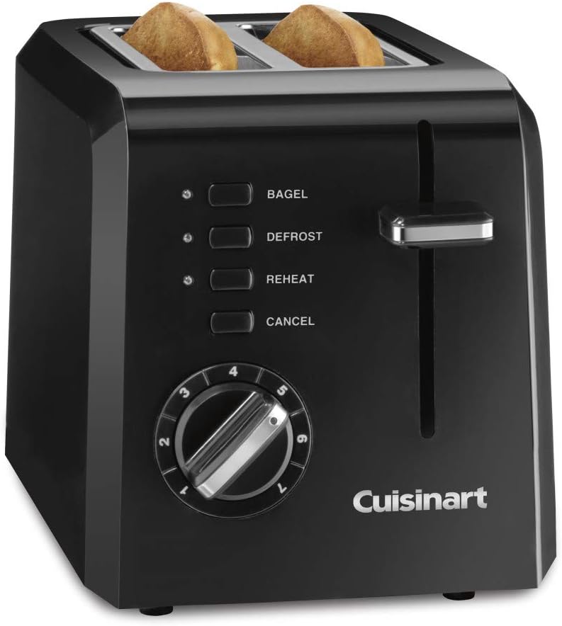 Cuisinart CPT-122BK 2-Slice Compact Plastic Toaster, Black