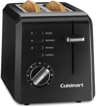 Load image into Gallery viewer, Cuisinart CPT-122BK 2-Slice Compact Plastic Toaster, Black