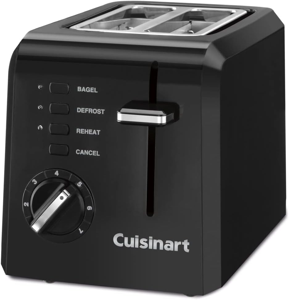Cuisinart CPT-122BK 2-Slice Compact Plastic Toaster, Black