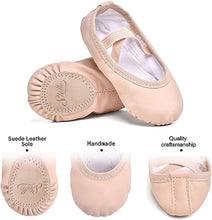 Load image into Gallery viewer, Stelle Ballet Shoes for Girls Toddler Ballet Slippers Soft Leather Boys Dance Shoes for Toddler/Little Kid/Big Kid