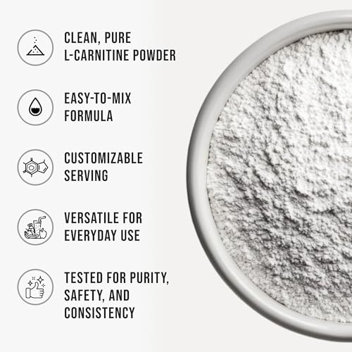 L-Carnitine Powder Unflavored Carnitine Supplement Amino Acid Powder for Nutrition and…