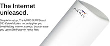 Load image into Gallery viewer, ARRIS Surfboard S33 DOCSIS 3.1 Multi-Gigabit Cable Modem | Approved for Comcast Xfinity, Cox, Spectrum &amp; More | 1 &amp; 2.5 Gbps Ports | 2.5 Gbps Max Internet Speeds | 4 OFDM Channels | 2 Year Warranty