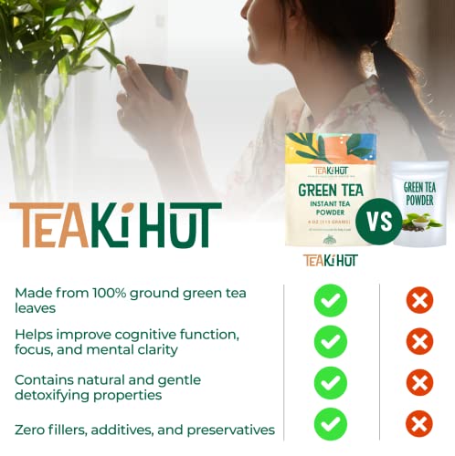 TEAki Hut Instant Green Tea Powder, Refreshing Unsweetened Drink mix, Premium Green Tea…