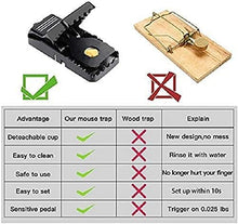 Load image into Gallery viewer, Feeke Mouse Traps, Mice Traps for House, Small Mice Trap Indoor Quick Effective Sanitary Safe Mousetrap Catcher for Family and Pet - 6 Pack, (M01-6Pack)