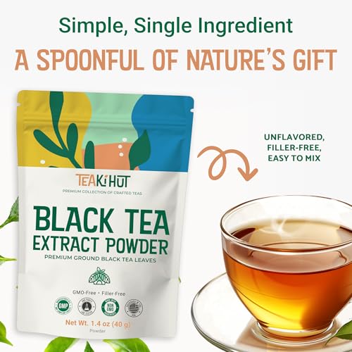 Instant Black Tea Powder 1.4 oz, Pure Black Tea for Hot and Cold Beverages, Refreshing…