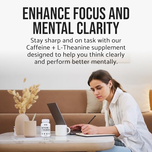 WHYZ Caffeine Pills with L-Theanine, 120 Capsules, Nootropic Stack Energy Pills, Energy…