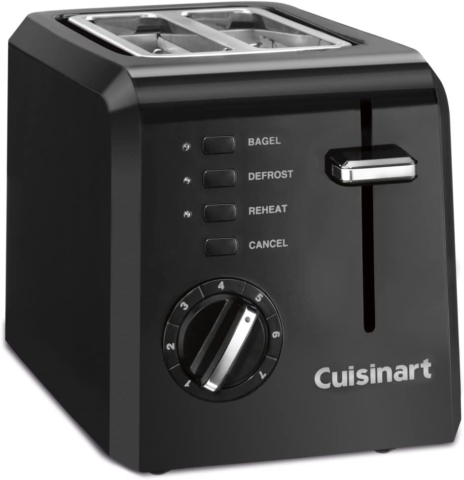 Cuisinart CPT-122BK 2-Slice Compact Plastic Toaster, Black