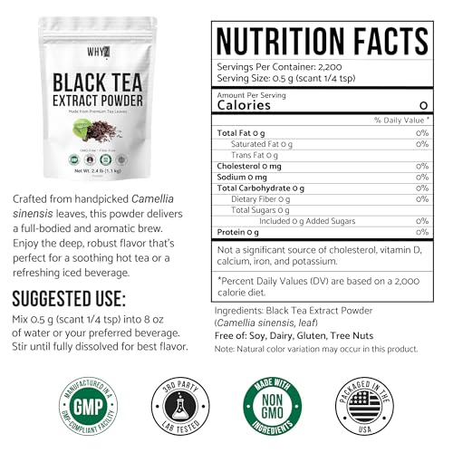 Instant Black Tea Powder, Pure Black Tea for Hot and Cold Beverages, Refreshing Black…