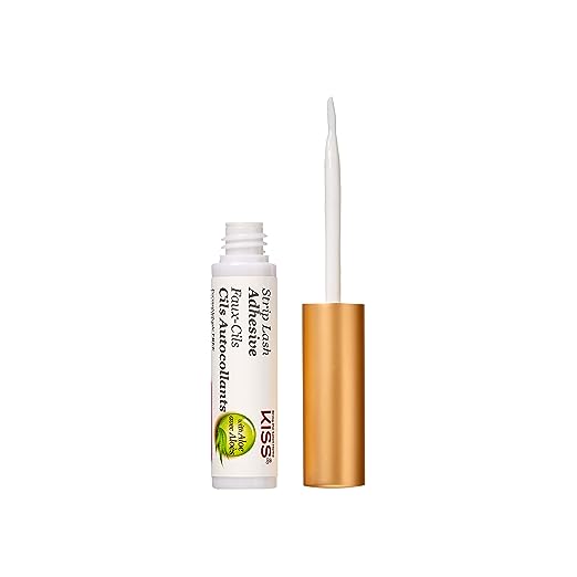 KISS Clear Strip Lash Adhesive With Aloe, Waterproof, Formaldehyde and Latex Free, Odor Free, Cruelty Free, Super Strong Hold Eyelash Glue with Brush Applicator, 0.17 Oz