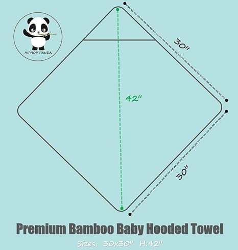 HIPHOP PANDA Bamboo Hooded Towel - Soft Bath Towel with Bear Ears for Babie, Toddler, Infant - Ultra Absorbent, Natural Baby Stuff Shower Gifts for Boy and Girl - (Bear, 30 x 30 Inch)