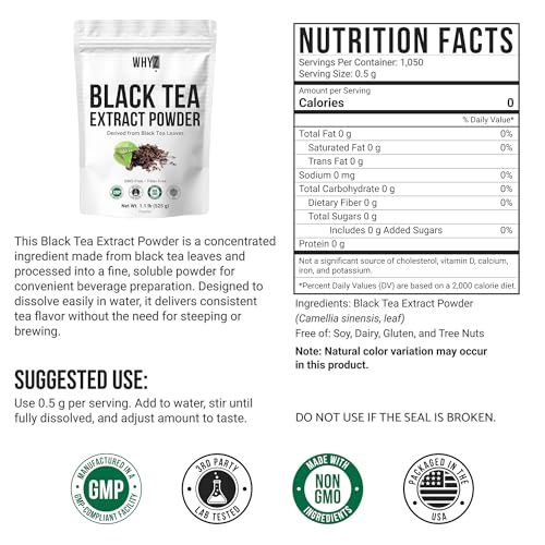 Instant Black Tea Extract Powder, Unsweetened Iced Tea Extract from Real Black Tea Leaves…